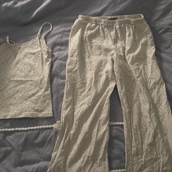 Brandy Melville Other - Light Beige Pajama Set with Sleeveless Top and Loose Pants